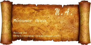 Mössmer Anna névjegykártya